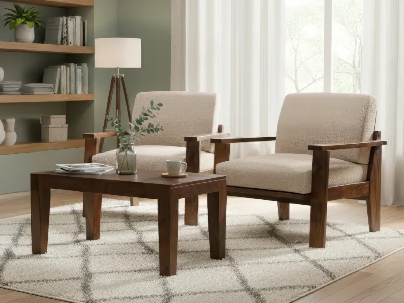  Set of 2 Athena Single Seater Sofas with Coffee Table